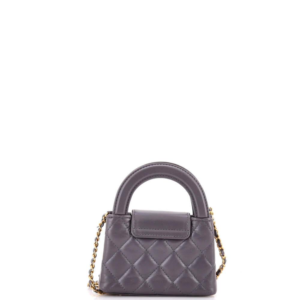 Chanel Nano Kelly Top Handle Shopping Bag Quilted Shiny Aged Calfskin - Picture 3 of 5